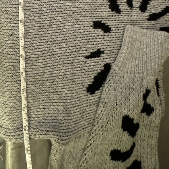 Men's Vintage Jacquard Sweater  US size M 22" Wide / Gray NWOT - Picture 3 of 4